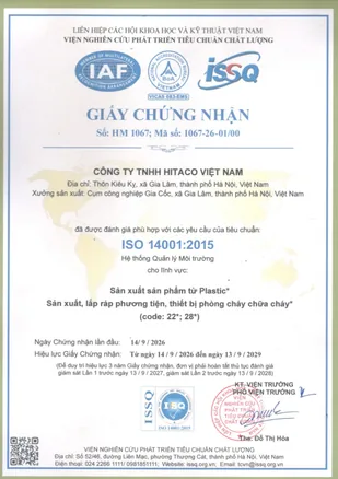 Giấy chứng nhận ISO 14001:2015